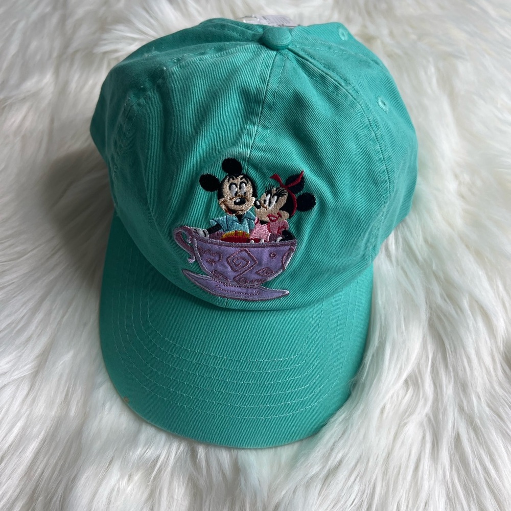 NWT Disney World Teal Mickey and Minnie Teacup Baseball Hat